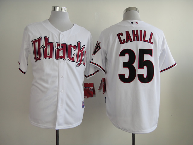 Men Arizona Diamondback #35 Cahill White MLB Jerseys->->MLB Jersey
